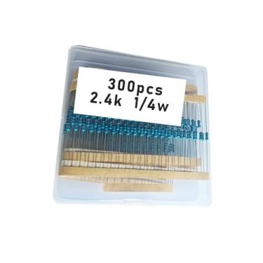 Imagem de 2,4k 1/4W, 2,4k 1/4W, 2,4k ohm, 2,4k 1/4W, 2,4kresistor, 2,4k ohm resistor, 2,4k ohm Resistor de metal, resistores de filme de metal 2,4k 1/4 W (0,25w) 1% tolerância 0,01 MF Resistor fixo de filme de