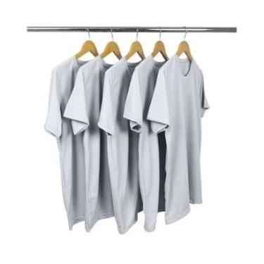 Imagem de Kit 5 Camisetas Masculinas 100% Poliéster para Sublimação Básica Lisa-Masculino