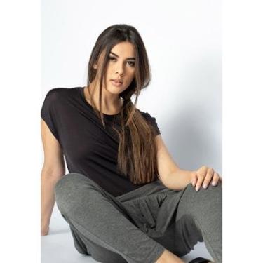 Imagem de Calça Saruel Malha Drapeada Mescla - Único-Feminino