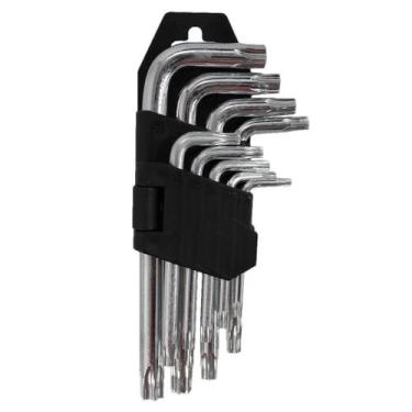 Imagem de Jogo De Chave Torx Tipo L Torque Longa Com 9 Peças Tamanho P - New Day