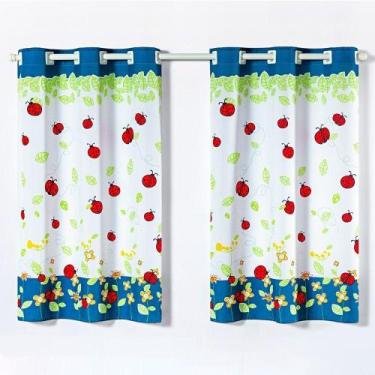 Imagem de Cortina Gourmet Oxford 2,00m X 1,30m Joaninhas Azul - CASA SCARPA