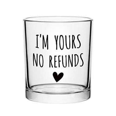 Imagem de Futtumy I'm Yours No Refunds Whiskey Glass 10 oz, Valentine’s Day Gift for Her Him Husband Wife Girlfriend Boyfriend, Birthday Gift Christmas Gift Engagement Gift Wedding Gift Old Fashioned Glass