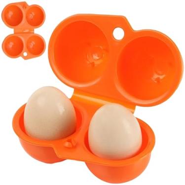 Imagem de Cestas de ovos, suporte para ovos, 2 cintas, recipiente de plástico à prova de vazamento à prova de choque com fivela, armazenamento portátil para cozinha, acampamento, piquenique