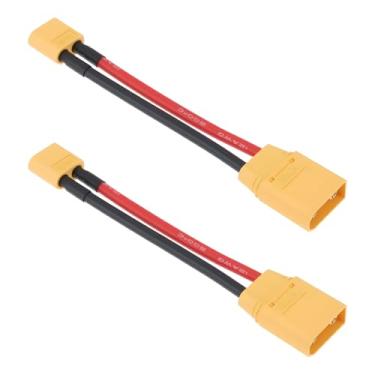Imagem de eMagTech 2 peças XT90 macho para XT60 adaptador de fio macho 2 pinos adaptador de conector de cabo 12AWG para drone modelo RC Lipo ESC