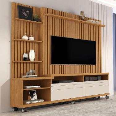 Imagem de Estante Home Theater para Tv 60 Polegadas Nobre marrom / Off white