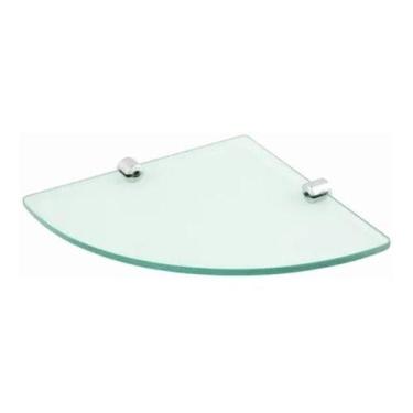 Imagem de Prateleira Banheiro Vidro Canto 40x40 Cm 2 Suportes ModeladaPrateleira