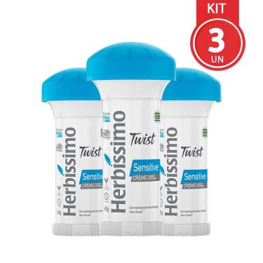 Imagem de Kit 3Un Herbíssimo Desodorante Creme Twist Sensitive 55G