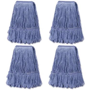 Imagem de Substituição de cabeça de esfregão HiBaby Heavy Duty Blue Cotton x4