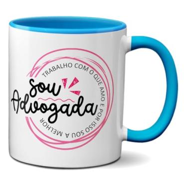 Imagem de Caneca Para A Melhor Advogada Ama o que Faz Profissão Direito (Azul)