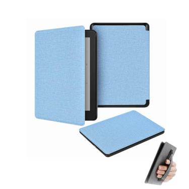 Imagem de GUKSRASO Capa para 7" Kindle Paperwhite 12ª Geração/Colorsoft Signature Edition (2024) - Materiais com Textura de Tecido com Alça de Mão, Modo de Espera/Ativação Automático