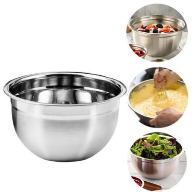Imagem de Tigela Saladeira Inox Multiuso Redonda 3L Funda Mixing Cozinha Versáti