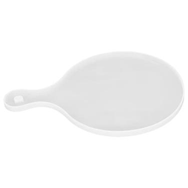 Imagem de Acouto Bandeja de Silicone Tábua de Corte de Queijo Com Alças Furos Placa de Servir para Casa Porta-copos para Lanches de Frutas, Fundição de Silicone Em Formato de Retângulo, 3D Fazendo Artesanato de Decoração para Exibição Em Casa - Artes, (Molde de bandeja com alça redonda)