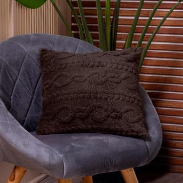 Imagem de Capa de Almofada Zurique em Manta Trançada Alto Relevo Plush Fleece Fl