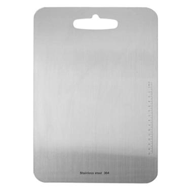 Imagem de Tábua de corte dupla face em aço inoxidável 304 de fácil limpeza para cozinhar cozinha (M)