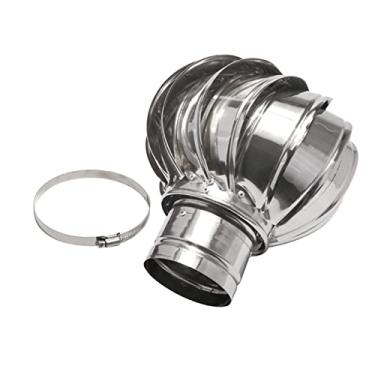 Imagem de ZDJZMGZ Capa de chuva de ventilação de turbina de telhado, tampa de capota de chaminé rotativa para secador, ventilador de turbina eólica de aço inoxidável para casa, bola de resfriamento de