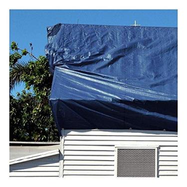 Imagem de Protetor solar de lona impermeável resistente para garagem resistente ao vento e chuva ilhós de metal com corda livre tenda de acampamento ao ar livre, 17 tamanhos (cor: azul, tamanho: 6 x 8 m)