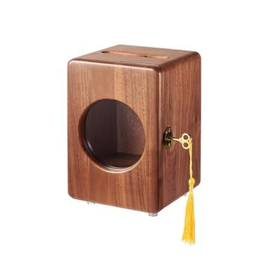 Imagem de ZABEES Cofrinho com trava para casa cofrinho de madeira maciça grande cofrinho criativo decoração de aniversário batismo