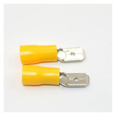 Imagem de 50PCS FDD MDD FDFD 6,3 mm 4,8 mm 2,8 mm Terminal fêmea macho pá isolada conector terminal elétrico crimpagem cabo de fiação (MDD amarelo 12-10AWG, 6,3 mm)