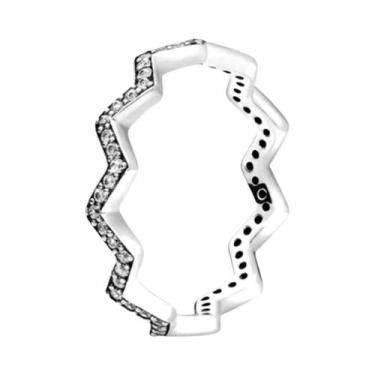 Imagem de Anel Feminino Em Prata Esterlina 925 Com Ouro Rosa E Pedra Em Forma De