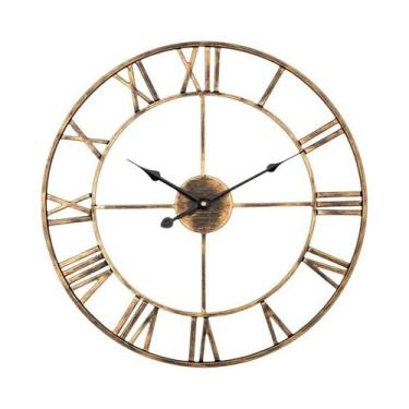 Imagem de Relógio De Parede 3D Com Números Romanos Silencioso Em Metal Ferro Art