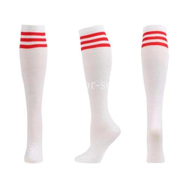 Imagem de Meias De Compressão Antiderrapantes Até O Joelho, Listradas, Para Fute