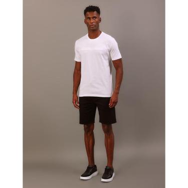 Imagem de Bermuda de Sarja Masculina Com Stretch e Barra a Fio Calvin Klein Jeans - Preto-Masculino