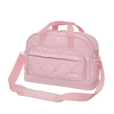 Imagem de Bolsa Mala Maternidade Média Lilica Ripilica Bebê Menina Cor Rosa Luxo Matelassê Premium Organizada