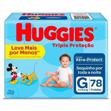 Imagem de Fralda Huggies Tripla Proteção G - 78 Unidades
