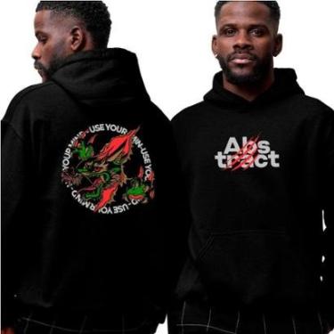 Imagem de Blusa De Frio Moletom‎ Angry Dragon Green Abstract Street-Unissex