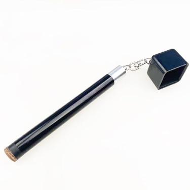 Imagem de Teekerwan Ferramenta de preparação portátil 2 em 1 com ponta de giz, acessório de sinuca de bilhar, suporte de giz para taco de bilhar (3 modelos disponíveis) (preto metálico)