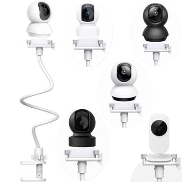 Imagem de Derebir Suporte para monitor de bebê compatível com TP-Link Tapo C200/C210/TC71/C210P2/C220/ Kasa EC70/EC71/KC410S/KC110 Cmaera, suporte de clipe flexível ajustável para câmera de monitor de bebê