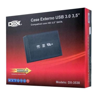 Imagem de Case Para Hd Sata 3,5 Externo Usb 3,0 Para Computador Dx-3530 Dex