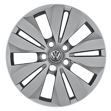 Imagem de Calota Aro 14 145CP-PTA + Emblema Alumínio VW 3D - Garagem Online Grid