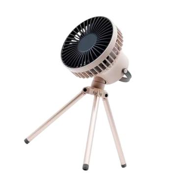 Imagem de Generic Fã de acampamento com tripé multifuncional silencioso 3 velocidades fã de resfriamento de ar ajustável pendurado no escritório de acampamento externo