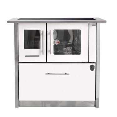 Imagem de Fogão A Lenha Eclipse Direito Branco Chapa Vitroceramica N2