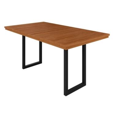 Imagem de Mesa Madeira Maçiça Ripado 200x90cm Itália Preto - Marrom