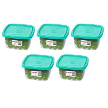 Imagem de Kit com 5 Potes Quad de Plástico Marmita Sanremo 800ML Verde