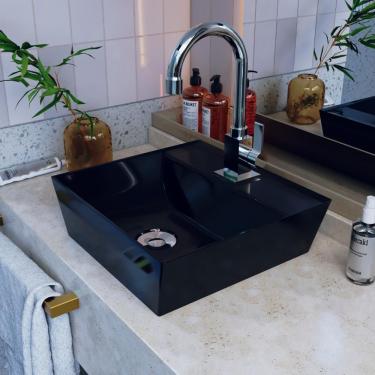 Imagem de Cuba Apoio Angular Quadrada Volcano Aq33w Preto