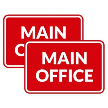 Imagem de Signs ByLITA Placa clássica emoldurada para escritório principal (vermelho) - grande (pacote com 2)