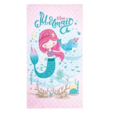 Imagem de Toalha Banho Infantil Felpudo 70x115cm Dohler, Mini Mermaid