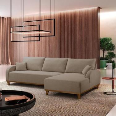 Imagem de Sofá 3 Lugares com Chaise Lado Direito 250cm em Veludo Mercúrio - Le e