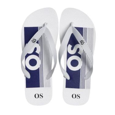 Imagem de Chinelo Masculino Conforto Antiderrapante – Resistente, Estilo Casual e Praia (Branco - Azul, BR, Adulto, Numérico, M, 42)