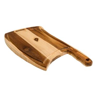 Imagem de Kit Conjunto 1 Tábua Corte Cutelo Facão Madeira Wooden Glow Com 3 Taças de Vinho Salut Ou 3 Copos De Whisky (Copo Whisky)