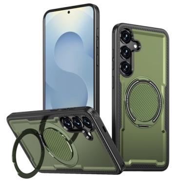 Imagem de Monwutong Capa de telefone de ajuste fino para Samsung Galaxy A56 5G, série Mecha, durável, grau militar, quatro cantos, antiqueda, e capa de proteção de lente de câmera para Samsung A56 5G, verde TQ