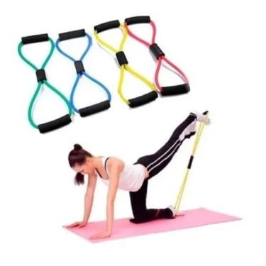 Imagem de Kit 2 Elástico Cross Tube Extensor Tensão Exercício Multifuncional Academia Ombro Braço Glúteos em 8