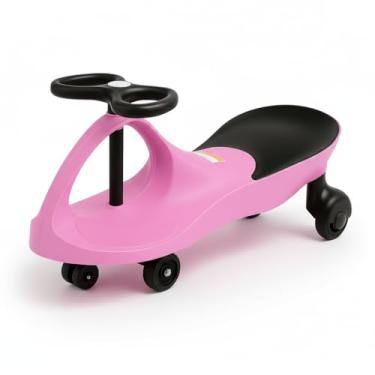 Imagem de Carrinho de Rolimã Infantil Gira Gira sem Pedal URBANIUS, Volante 360° e Estrutura Reforçada – Certificado pelo INMETRO, 3+ Anos (Rosa e Preto)