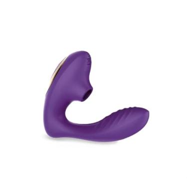 Imagem de Vibrador com Sucção 10 modos de vibração Para Mulheres Sugador Clitóris Recarregável (Roxo)