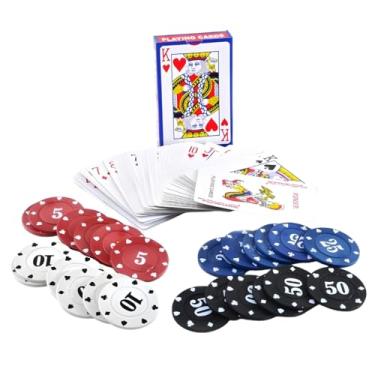 Imagem de Kit Baralho Com FIchas de Poker - Cartas Profissionais + FIchas de Poker - Ideal para Família, Amigos e Viagens