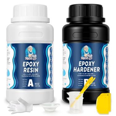 Imagem de UncleResin Kit de resina epóxi de 473 ml, mistura fácil, 1:1, cristal transparente, autonivelante, resina fundida sem amarelamento para artesanato, fabricação de joias, moldes de resina