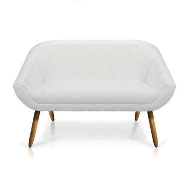 Imagem de Namoradeira Giovana 02 Lugares Corino Branco Castanho